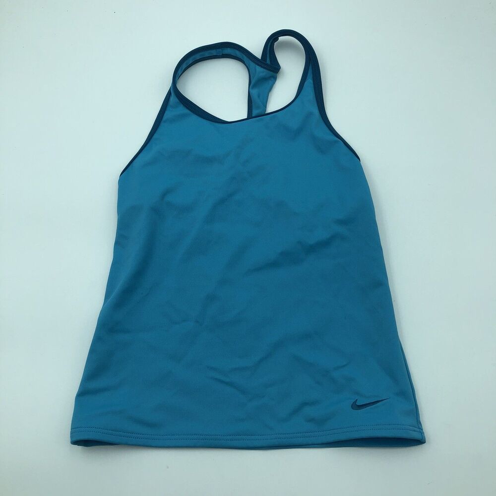 Nike Girls Pullover Tank Top Dri Fit Racerback Sleeveless Blue Youth Small 8-10